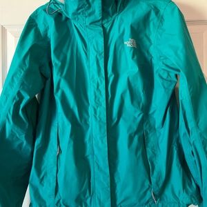 Teal North Face Windbreaker Jacket Rain Coat